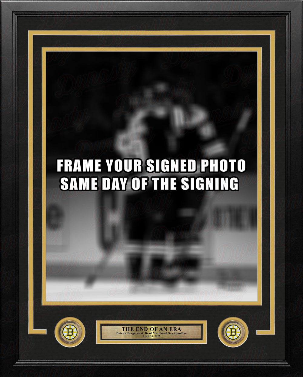 Dynasty Sports & Framing Custom Framing 11x14 Frame Kit Patrice Bergeron & Brad Marchand Boston Bruins Photo Frame Kit