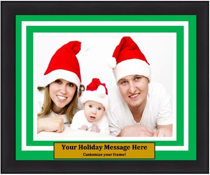Dynasty Sports & Framing Custom Framing 5x7, Green Matting, White Trim, Horizontal Dynasty Customized Holiday Photo Picture Frame Kit (Horizontal)