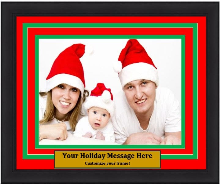 Dynasty Sports & Framing Custom Framing 5x7, Red Matting, Green Trim, Horizontal Dynasty Customized Holiday Photo Picture Frame Kit (Horizontal)