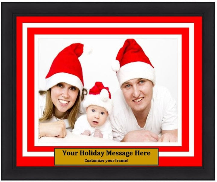 Dynasty Sports & Framing Custom Framing 5x7, Red Matting, White Trim, Horizontal Dynasty Customized Holiday Photo Picture Frame Kit (Horizontal)