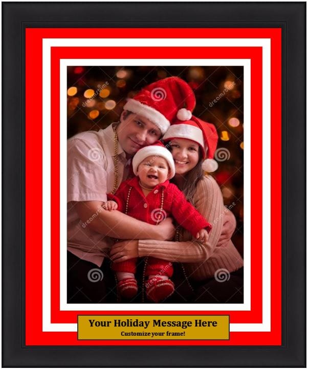 Dynasty Sports & Framing Custom Framing 5x7, Red Matting, White Trim, Vertical Dynasty Customized Holiday Photo Picture Frame Kit (Vertical)