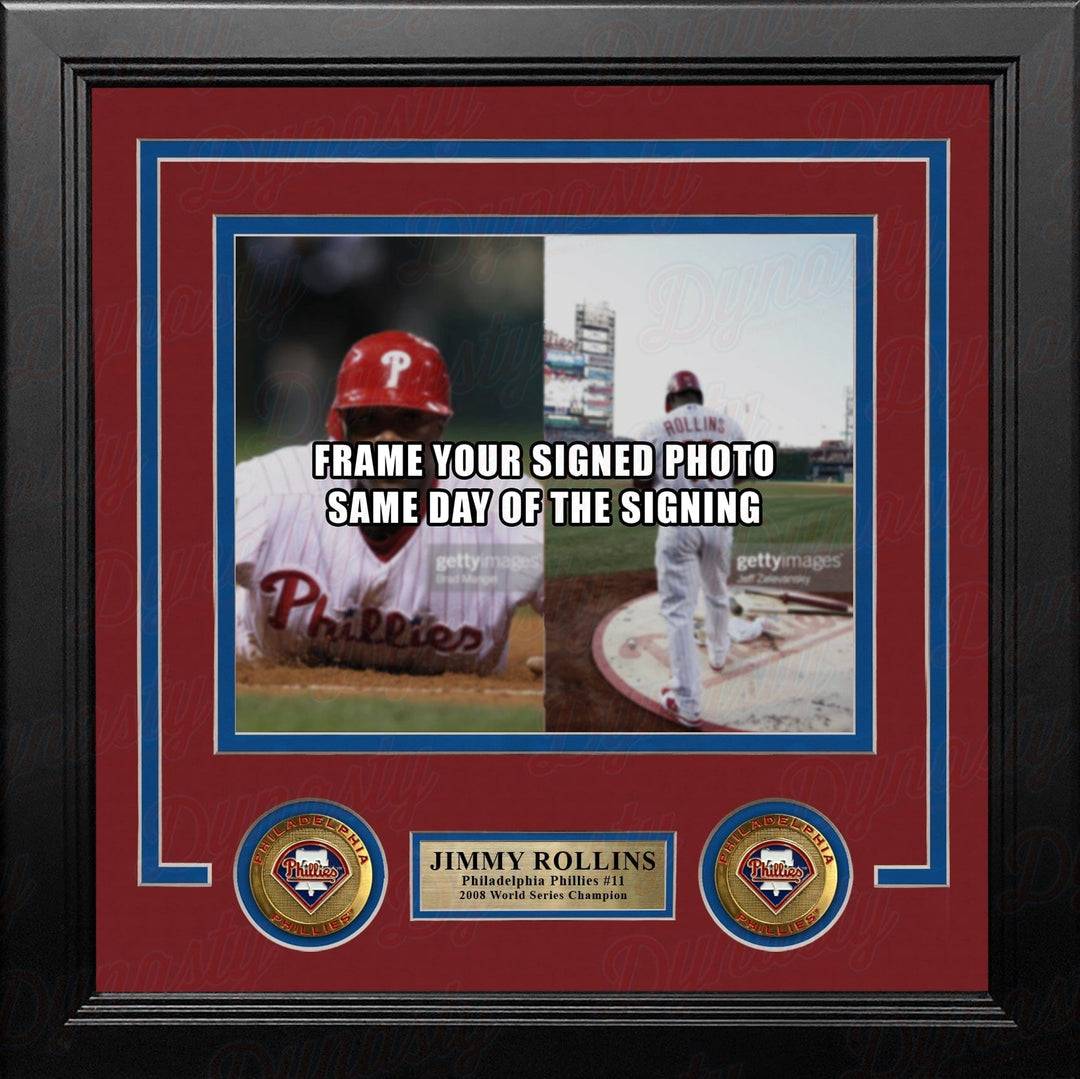 Dynasty Sports & Framing Custom Framing 8x10 Frame Kit Jimmy Rollins Philadelphia Phillies 2008 World Series Photo Horizontal Frame Kit