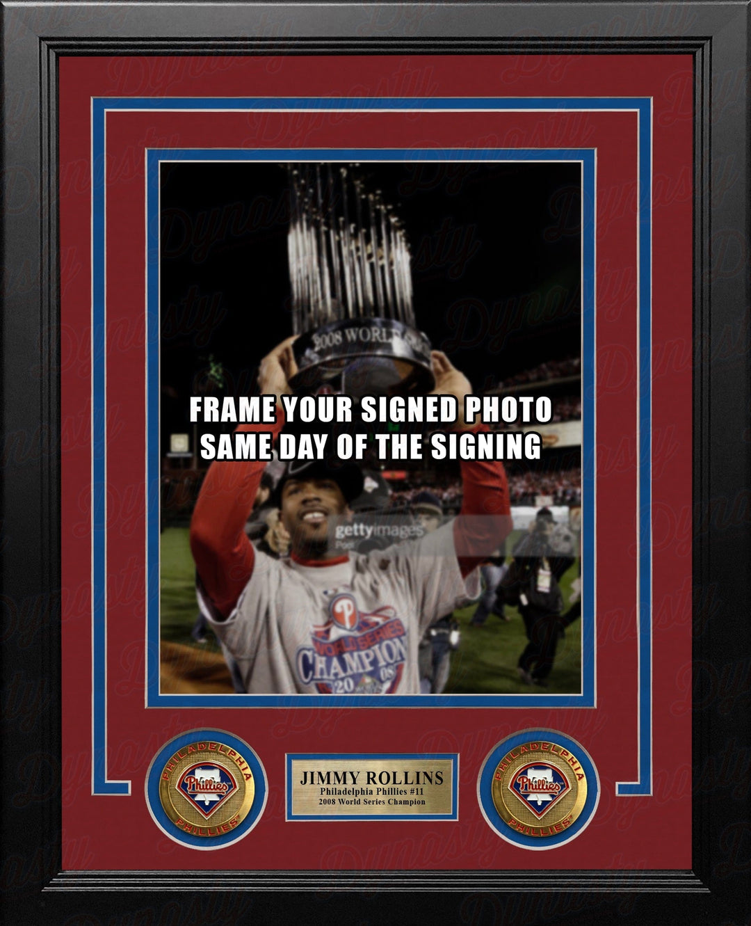 Dynasty Sports & Framing Custom Framing 8x10 Frame Kit Jimmy Rollins Philadelphia Phillies 2008 World Series Photo Vertical Frame Kit