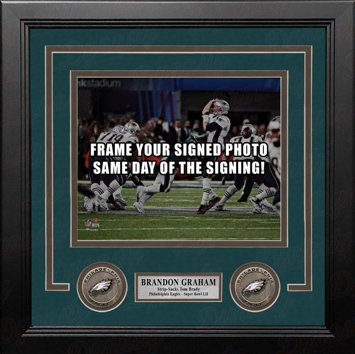 Dynasty Sports & Framing Custom Framing 8x10 Picture Frame Brandon Graham Sacks Tom Brady Philadelphia Eagles Super Bowl LII Photo Frame Kit