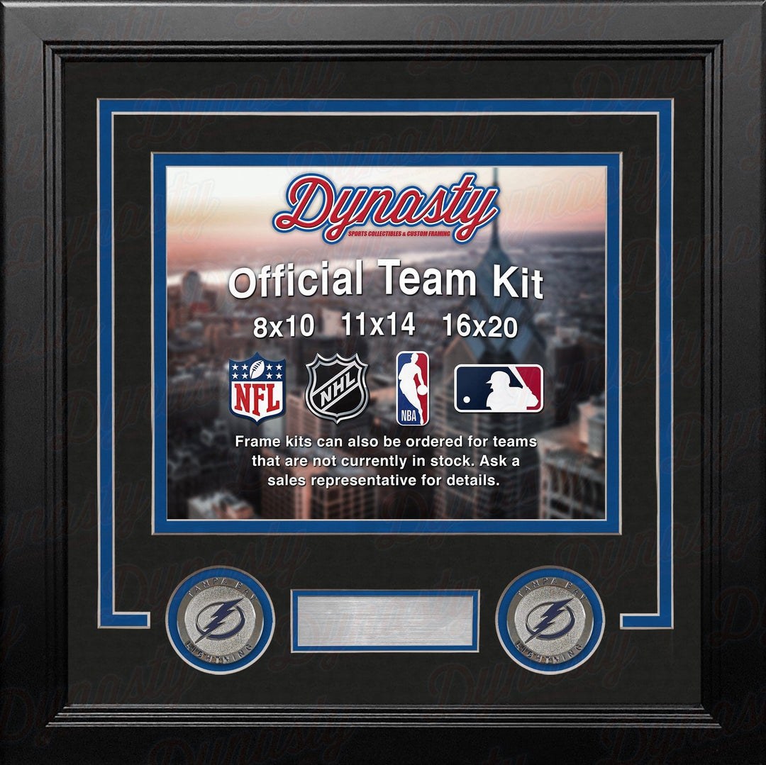 Dynasty Sports & Framing Custom Framing Black Matting & Blue Trim / Landscape (Horizontal); Standard Glass / No Nameplate Tampa Bay Lightning Custom NHL Hockey 8x10 Picture Frame Kit (Multiple Colors)