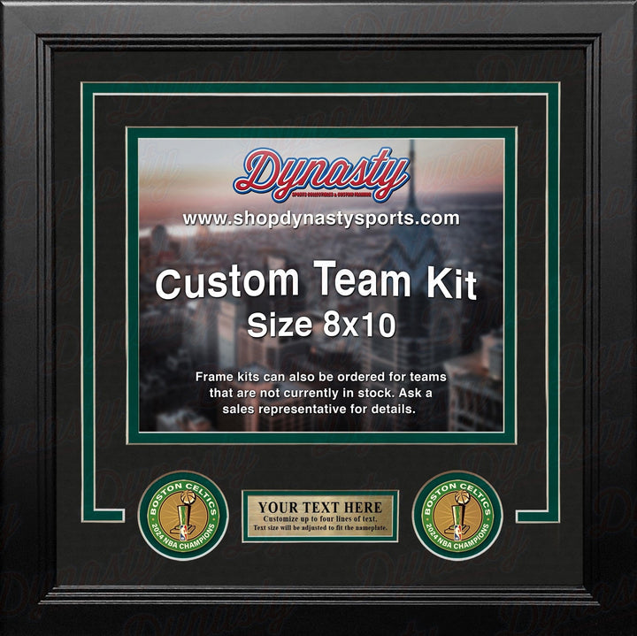 Dynasty Sports & Framing Custom Framing Black Matting & Green Trim / Landscape (Horizontal); Standard Glass / No Nameplate or Medallions Boston Celtics 2024 NBA Champions Custom NBA Basketball 8x10 Picture Frame Kit (Multiple Colors)