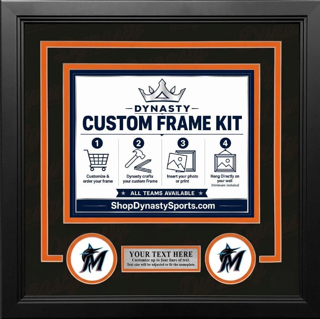 Dynasty Sports & Framing Custom Framing Black Matting & Orange Trim / Landscape (Horizontal); Standard Glass / No Nameplate or Logos Miami Marlins Custom MLB Baseball 16x20 Picture Frame Kit (Multiple Colors)