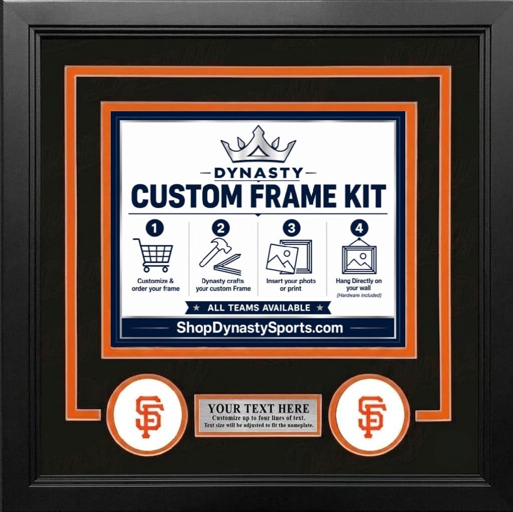 Dynasty Sports & Framing Custom Framing Black Matting & Orange Trim / Landscape (Horizontal); Standard Glass / No Nameplate or Logos San Francisco Giants Custom MLB Baseball 11x14 Picture Frame Kit (Multiple Colors)