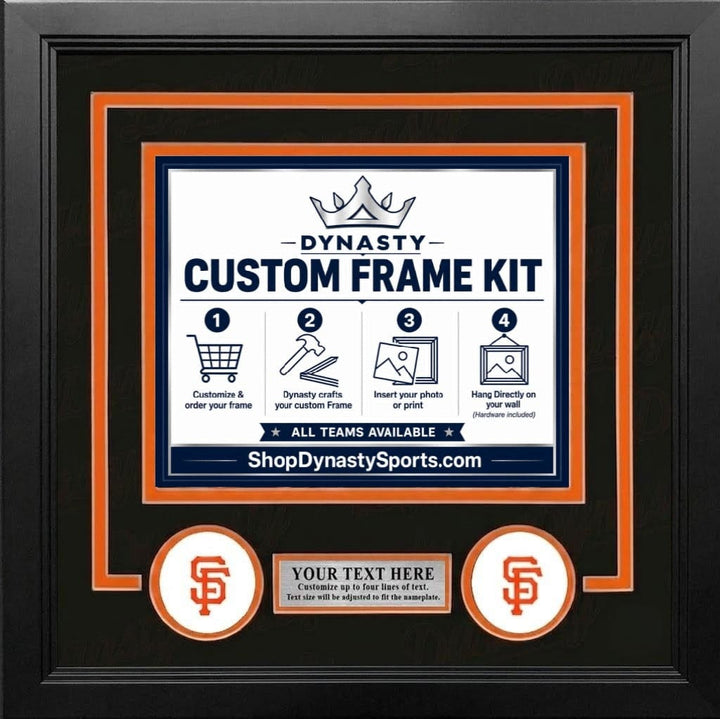 Dynasty Sports & Framing Custom Framing Black Matting & Orange Trim / Landscape (Horizontal); Standard Glass / No Nameplate or Logos San Francisco Giants Custom MLB Baseball 16x20 Picture Frame Kit (Multiple Colors)