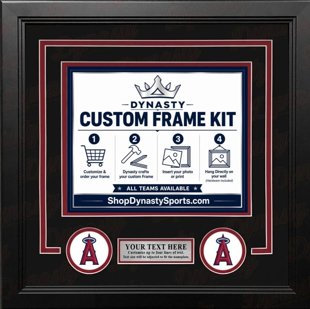 Dynasty Sports & Framing Custom Framing Black Matting & Red Trim / Landscape (Horizontal); Standard Glass / No Nameplate or Logos Los Angeles Angels Custom MLB Baseball 16x20 Picture Frame Kit (Multiple Colors)