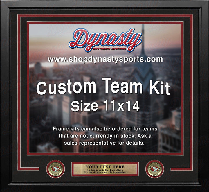 Dynasty Sports & Framing Custom Framing Black Matting & Red Trim / Landscape (Horizontal); Standard Glass / No Nameplate or Medallions San Francisco 49ers Custom NFL Football 11x14 Picture Frame Kit (Multiple Colors)