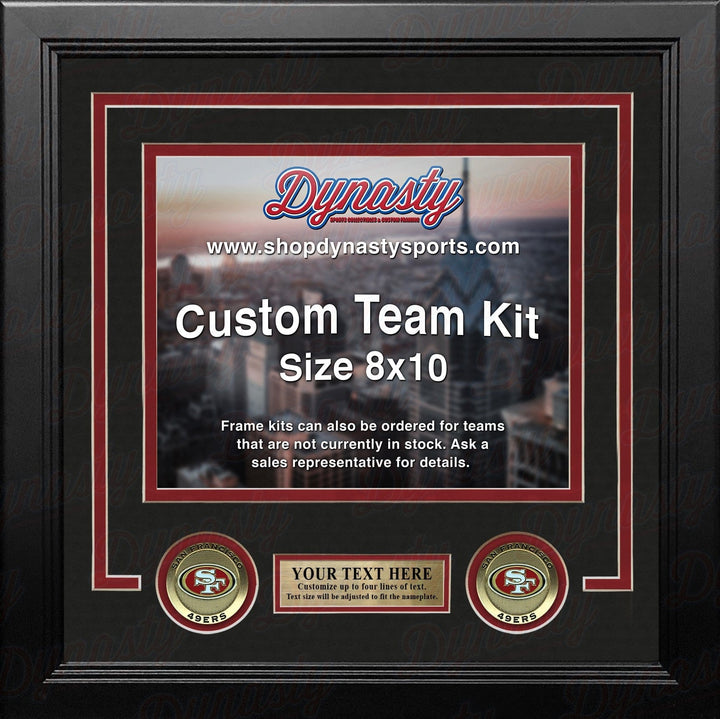 Dynasty Sports & Framing Custom Framing Black Matting & Red Trim / Landscape (Horizontal); Standard Glass / No Nameplate or Medallions San Francisco 49ers Custom NFL Football 8x10 Picture Frame Kit (Multiple Colors)