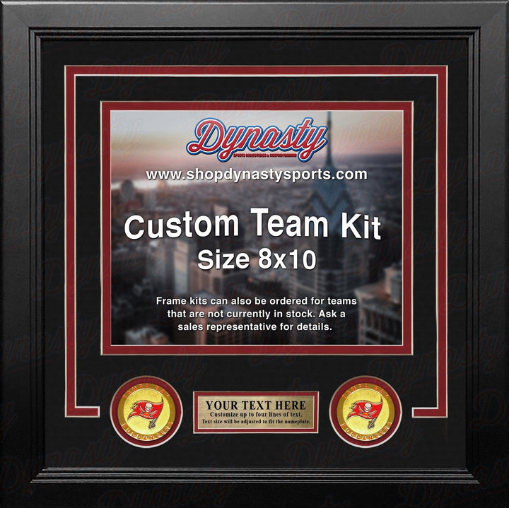 Dynasty Sports & Framing Custom Framing Black Matting & Red Trim / Landscape (Horizontal); Standard Glass / No Nameplate or Medallions Tampa Bay Buccaneers Custom NFL Football 8x10 Picture Frame Kit (Multiple Colors)