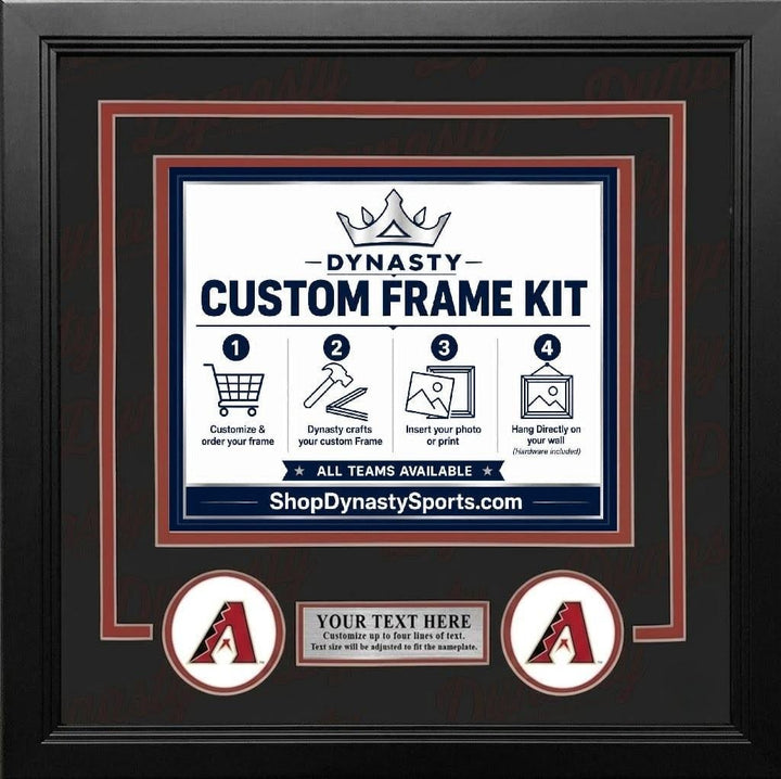 Dynasty Sports & Framing Custom Framing Black Matting & Sedona Red Trim / Landscape (Horizontal); Standard Glass / No Nameplate or Logos Arizona Diamondbacks Custom MLB Baseball 11x14 Picture Frame Kit (Multiple Colors)