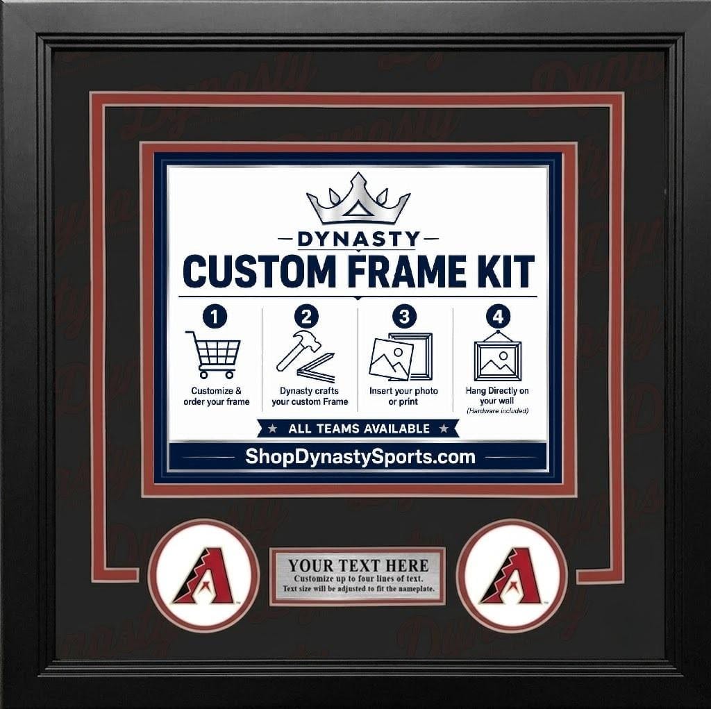 Dynasty Sports & Framing Custom Framing Black Matting & Sedona Red Trim / Landscape (Horizontal); Standard Glass / No Nameplate or Logos Arizona Diamondbacks Custom MLB Baseball 8x10 Picture Frame Kit (Multiple Colors)