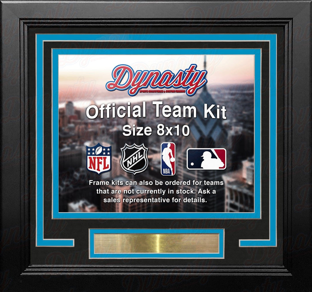 Dynasty Sports & Framing Custom Framing Black Matting & Sky Blue Trim / Landscape (Horizontal); Standard Glass / No Nameplate or Medallions Denver Nuggets Throwback Custom NBA Basketball 8x10 Picture Frame Kit (Multiple Colors)