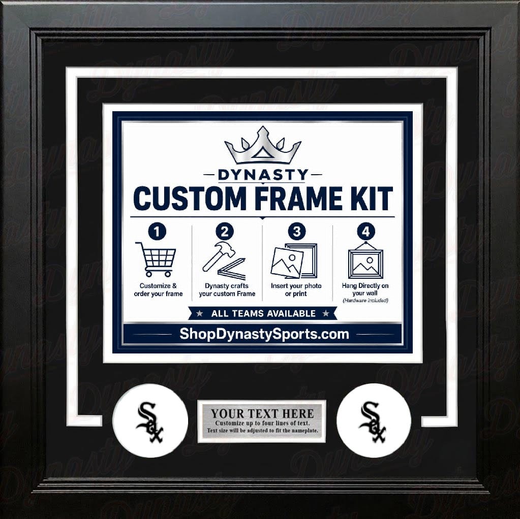 Dynasty Sports & Framing Custom Framing Black Matting & White Trim / Landscape (Horizontal); Standard Glass / No Nameplate or Logos Chicago White Sox Custom MLB Baseball 16x20 Picture Frame Kit (Multiple Colors)