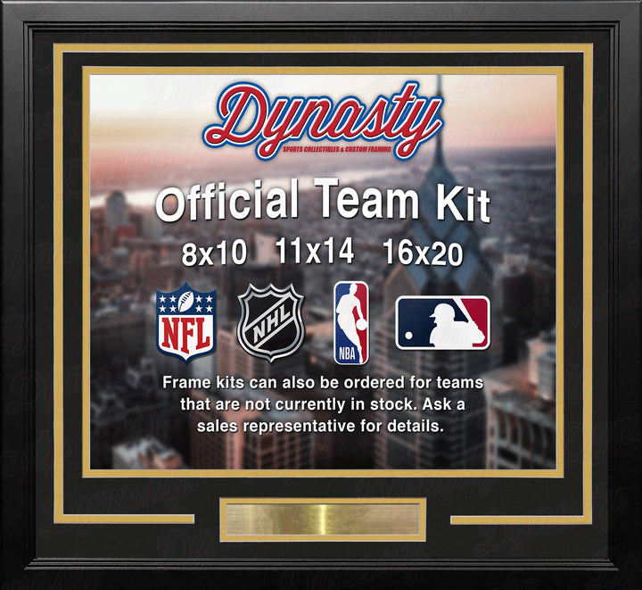 Dynasty Sports & Framing Custom Framing Black Matting & Yellow Trim / Landscape (Horizontal); Standard Glass / No Nameplate or Medallions Golden State Warriors Custom NBA Basketball 11x14 Picture Frame Kit (Multiple Colors)