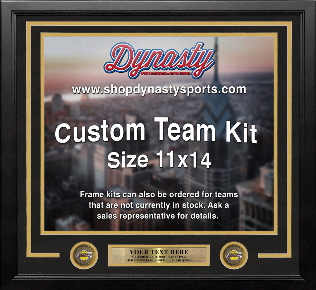 Dynasty Sports & Framing Custom Framing Black Matting & Yellow Trim / Landscape (Horizontal); Standard Glass / No Nameplate or Medallions Los Angeles Lakers Custom NBA Basketball 11x14 Picture Frame Kit (Multiple Colors)
