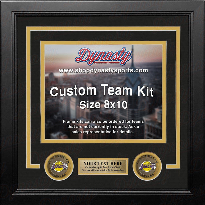 Dynasty Sports & Framing Custom Framing Black Matting & Yellow Trim / Landscape (Horizontal); Standard Glass / No Nameplate or Medallions Los Angeles Lakers Custom NBA Basketball 8x10 Picture Frame Kit (Multiple Colors)