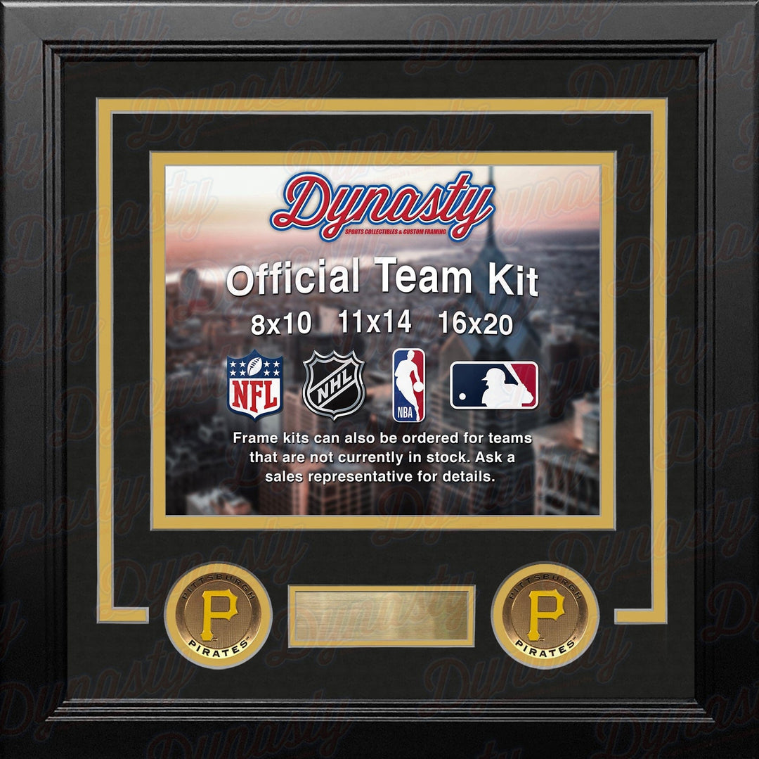 Dynasty Sports & Framing Custom Framing Black Matting & Yellow Trim / Landscape (Horizontal); Standard Glass / No Nameplate or Medallions Pittsburgh Pirates Custom MLB Baseball 16x20 Picture Frame Kit (Multiple Colors)