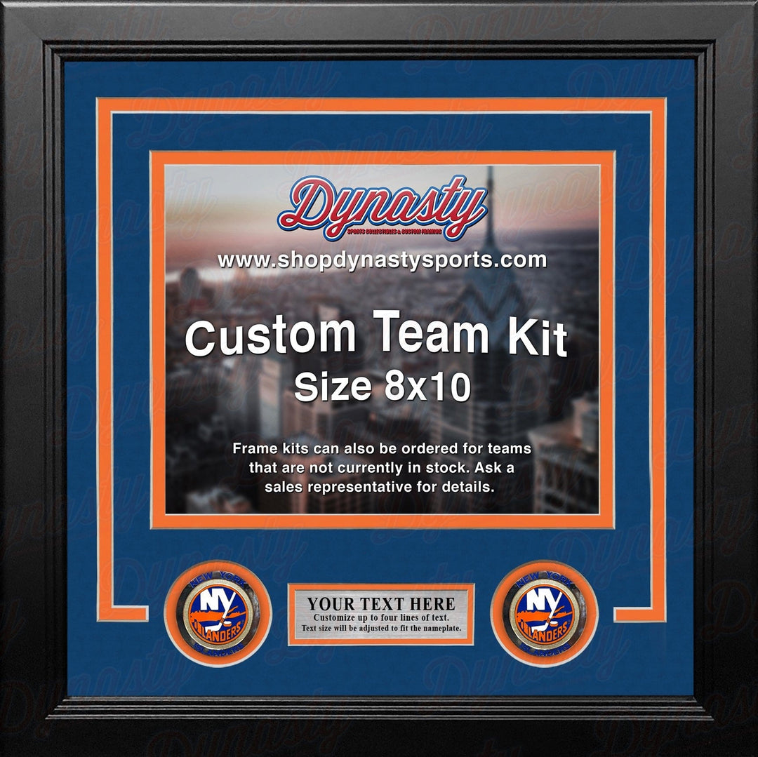 Dynasty Sports & Framing Custom Framing Blue Matting & Orange Trim / Landscape (Horizontal); Standard Glass / No Nameplate or Medallions New York Islanders Custom NHL Hockey 8x10 Picture Frame Kit (Multiple Colors)