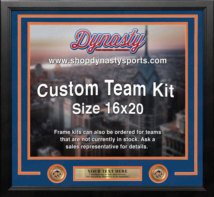 Dynasty Sports & Framing Custom Framing Blue Matting & Orange Trim / Landscape (Horizontal); Standard Glass / No Nameplate or Medallions New York Mets Custom MLB Baseball 16x20 Picture Frame Kit (Multiple Colors)