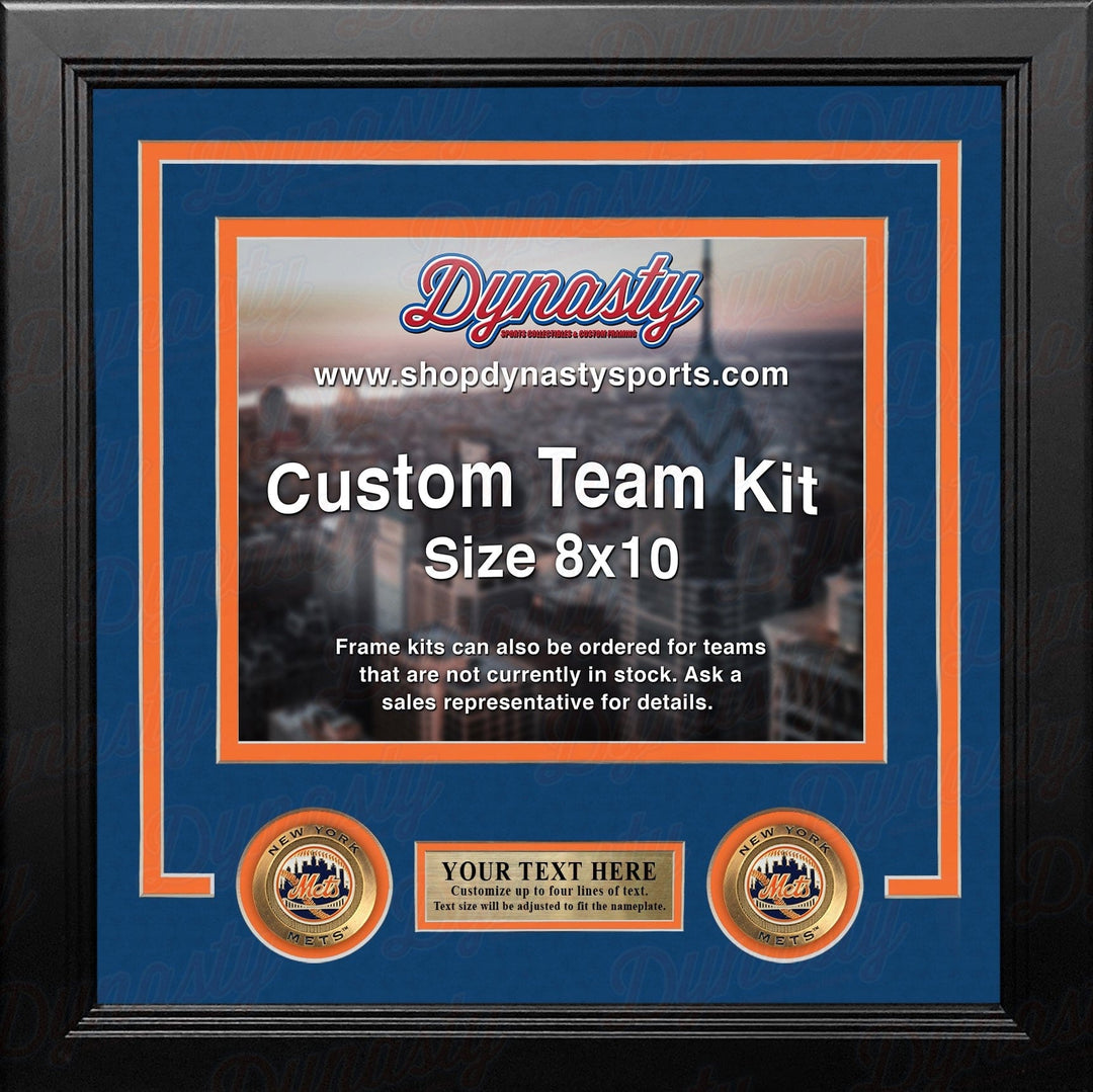 Dynasty Sports & Framing Custom Framing Blue Matting & Orange Trim / Landscape (Horizontal); Standard Glass / No Nameplate or Medallions New York Mets Custom MLB Baseball 8x10 Picture Frame Kit (Multiple Colors)