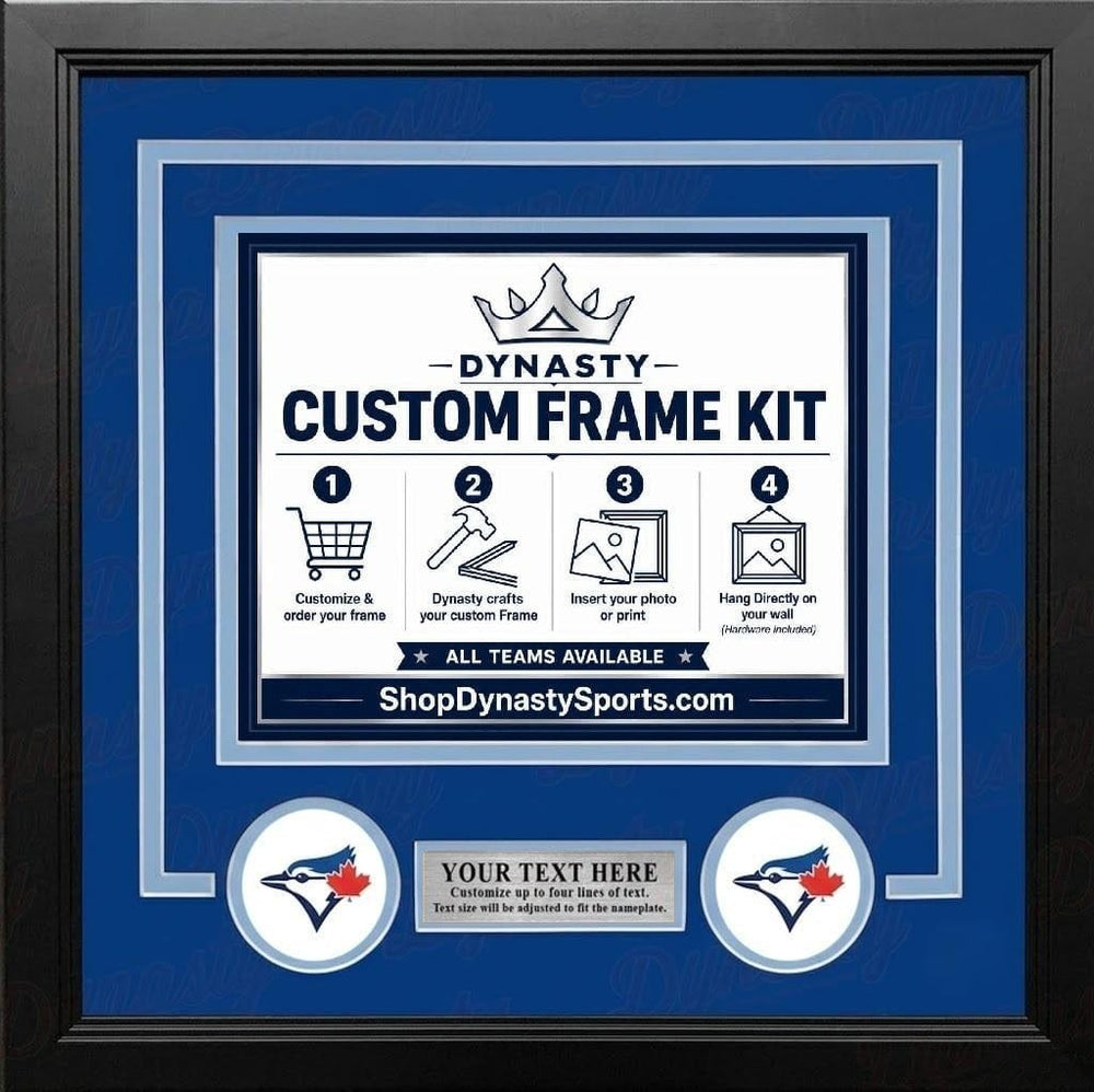 Dynasty Sports & Framing Custom Framing Blue Matting & Sky Blue Trim / Landscape (Horizontal); Standard Glass / No Nameplate or Logos Toronto Blue Jays Custom MLB Baseball 16x20 Picture Frame Kit (Multiple Colors)
