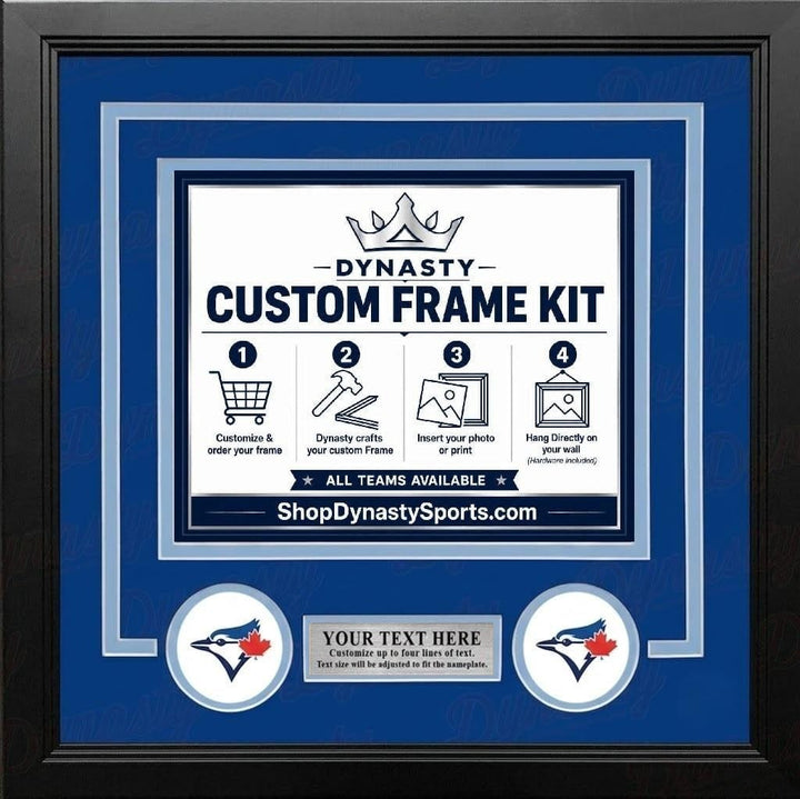 Dynasty Sports & Framing Custom Framing Blue Matting & Sky Blue Trim / Landscape (Horizontal); Standard Glass / No Nameplate or Logos Toronto Blue Jays Custom MLB Baseball 16x20 Picture Frame Kit (Multiple Colors)