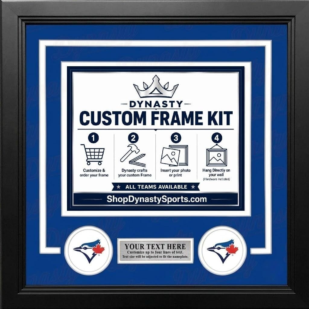 Dynasty Sports & Framing Custom Framing Blue Matting & White Trim / Landscape (Horizontal); Standard Glass / No Nameplate or Logos Toronto Blue Jays Custom MLB Baseball 16x20 Picture Frame Kit (Multiple Colors)