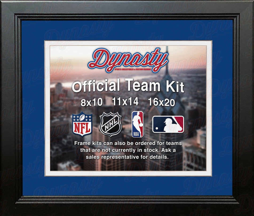 Dynasty Sports & Framing Custom Framing Blue Matting & White Trim / Landscape (Horizontal); Standard Glass / No Nameplate or Medallions Los Angeles Dodgers Custom MLB Baseball 16x20 Picture Frame Kit (Multiple Colors)