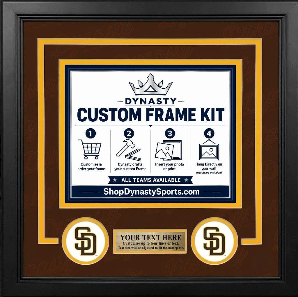 Dynasty Sports & Framing Custom Framing Brown Matting & Yellow Trim / Landscape (Horizontal); Standard Glass / No Nameplate or Logos San Diego Padres Custom MLB Baseball 16x20 Picture Frame Kit (Multiple Colors)