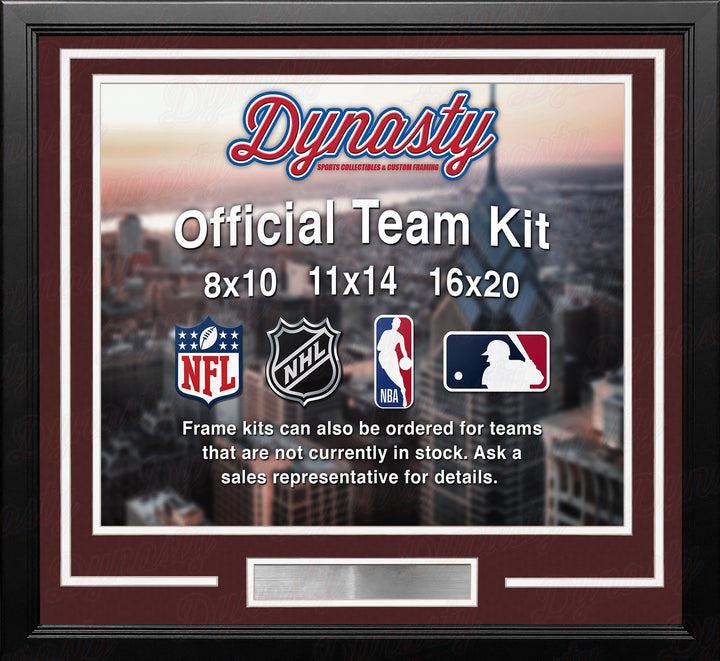 Dynasty Sports & Framing Custom Framing Burgundy Matting & White Trim / Landscape (Horizontal); Standard Glass / No Nameplate or Medallions Colorado Avalanche Custom NHL Hockey 16x20 Picture Frame Kit (Multiple Colors)