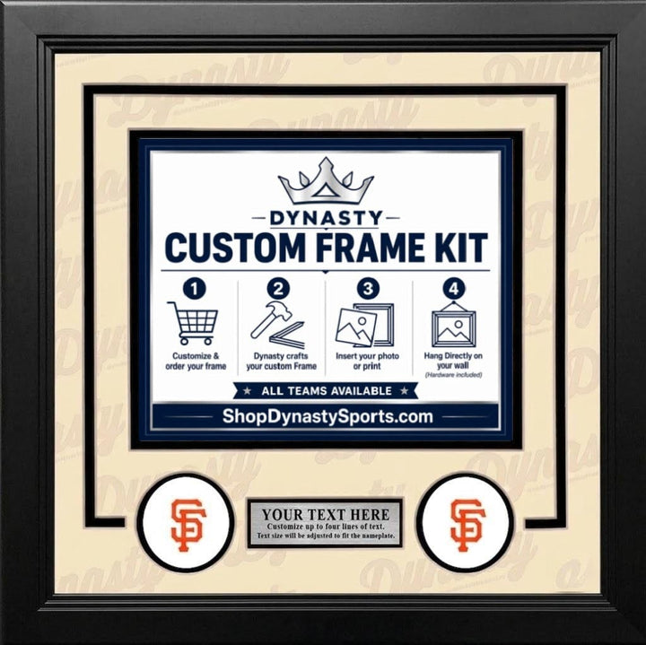 Dynasty Sports & Framing Custom Framing Cream Matting & Black Trim / Landscape (Horizontal); Standard Glass / No Nameplate or Logos San Francisco Giants Custom MLB Baseball 11x14 Picture Frame Kit (Multiple Colors)