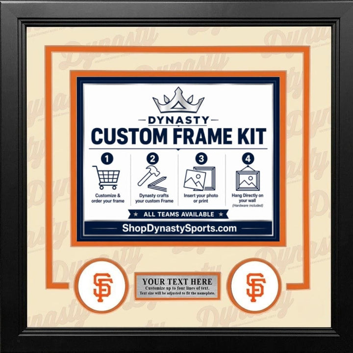 Dynasty Sports & Framing Custom Framing Cream Matting & Orange Trim / Landscape (Horizontal); Standard Glass / No Nameplate or Logos San Francisco Giants Custom MLB Baseball 11x14 Picture Frame Kit (Multiple Colors)