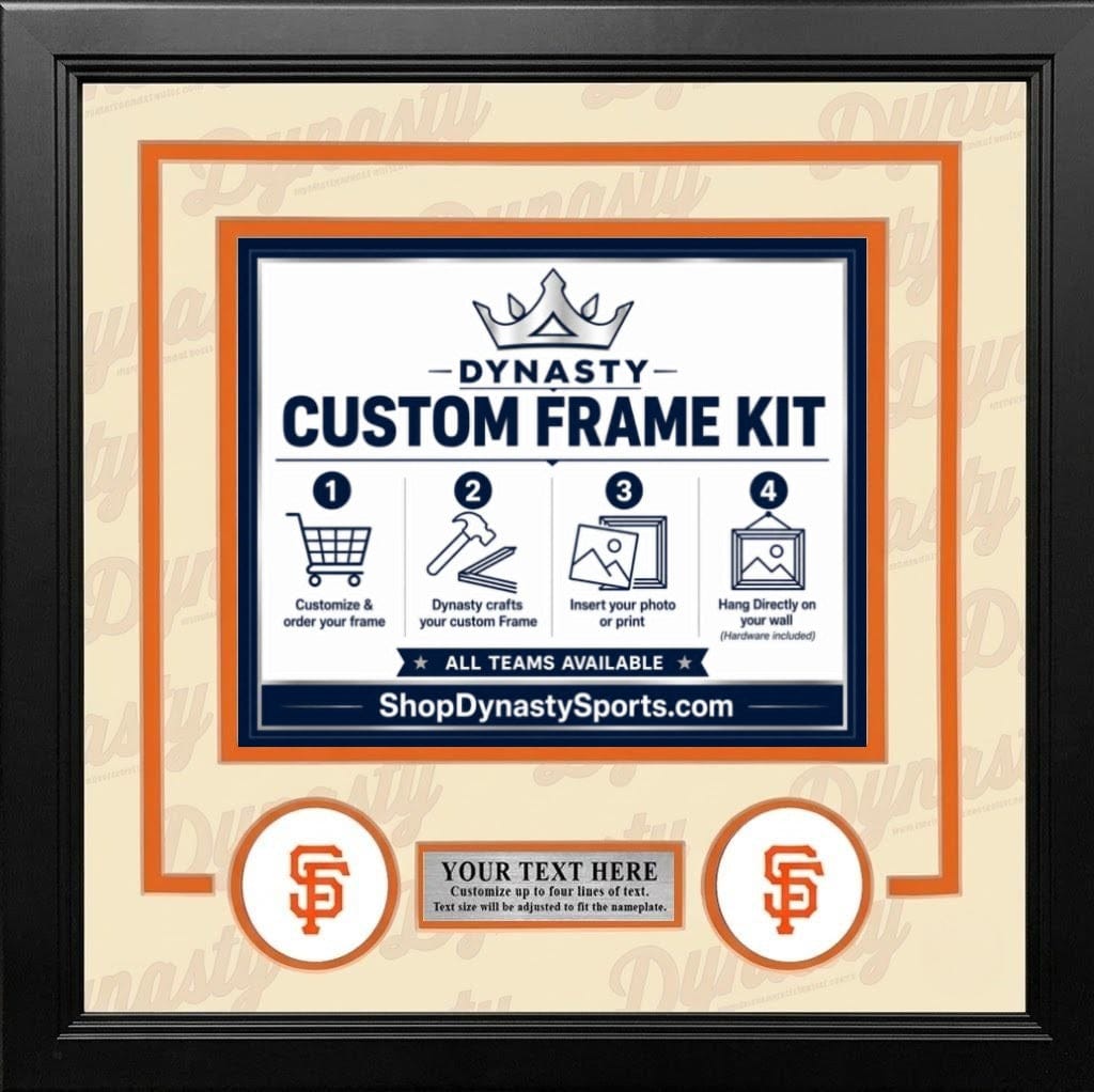 Dynasty Sports & Framing Custom Framing Cream Matting & Orange Trim / Landscape (Horizontal); Standard Glass / No Nameplate or Logos San Francisco Giants Custom MLB Baseball 16x20 Picture Frame Kit (Multiple Colors)