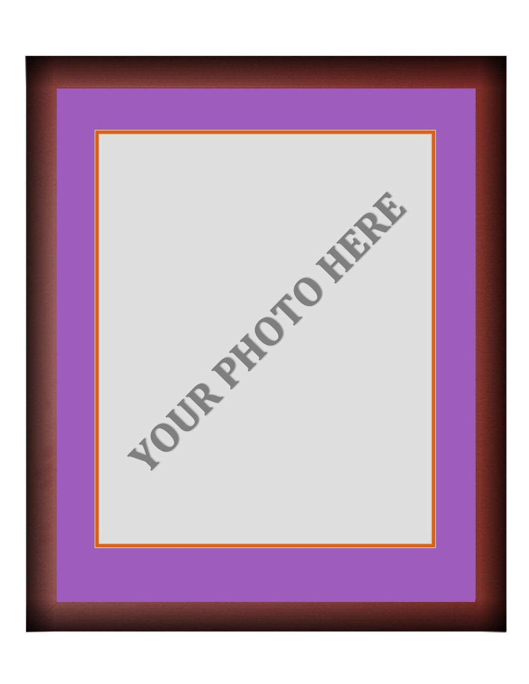 Dynasty Sports & Framing Custom Framing Frame Kit - Cherry Wood Frame | Purple Matting | Orange Trim