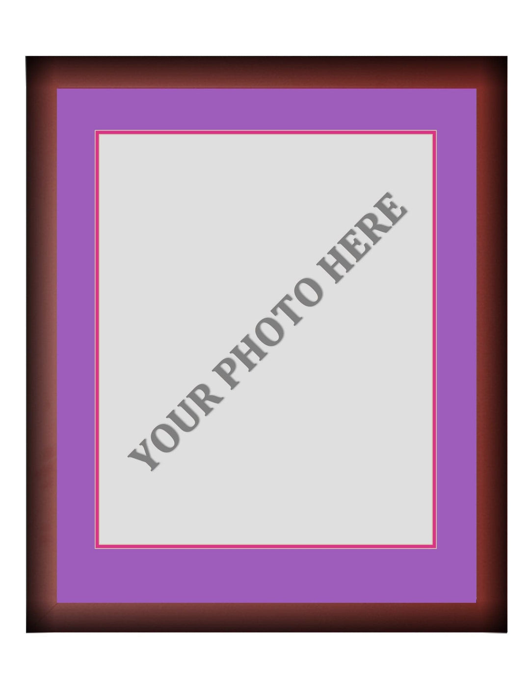 Dynasty Sports & Framing Custom Framing Frame Kit - Cherry Wood Frame | Purple Matting | Pink Trim