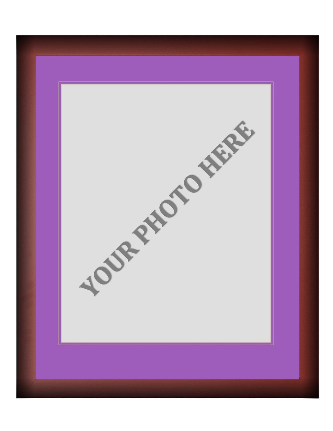 Dynasty Sports & Framing Custom Framing Frame Kit - Cherry Wood Frame | Purple Matting | Purple Trim