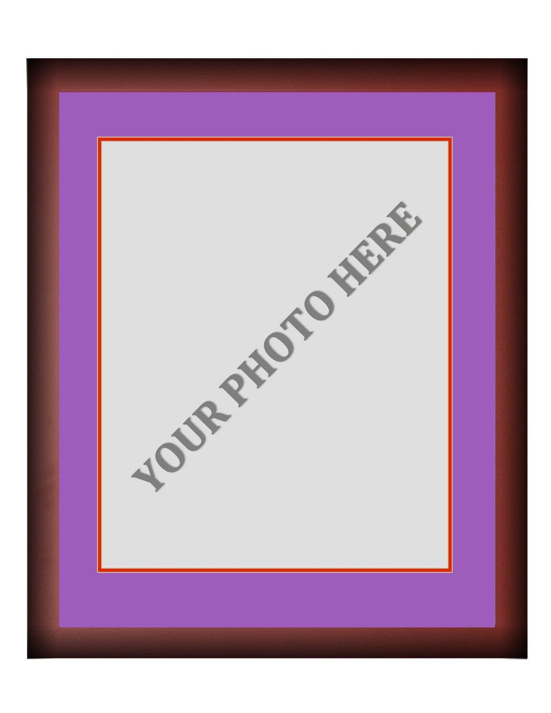 Dynasty Sports & Framing Custom Framing Frame Kit - Cherry Wood Frame | Purple Matting | Red Trim