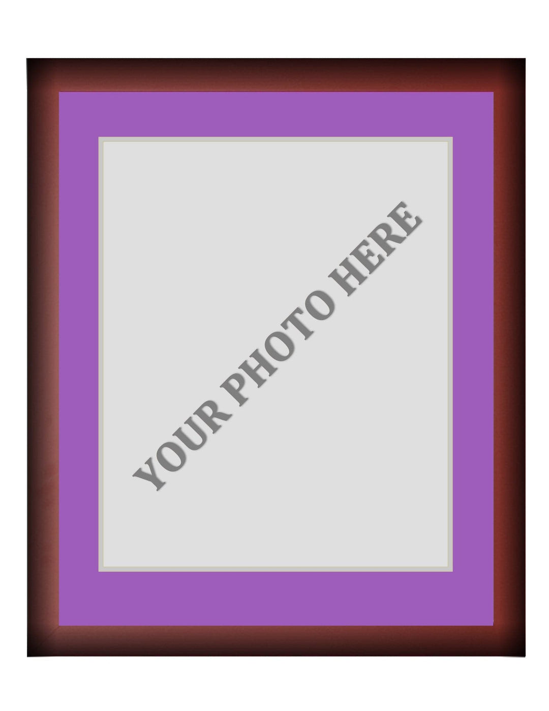 Dynasty Sports & Framing Custom Framing Frame Kit - Cherry Wood Frame | Purple Matting | Silver Trim