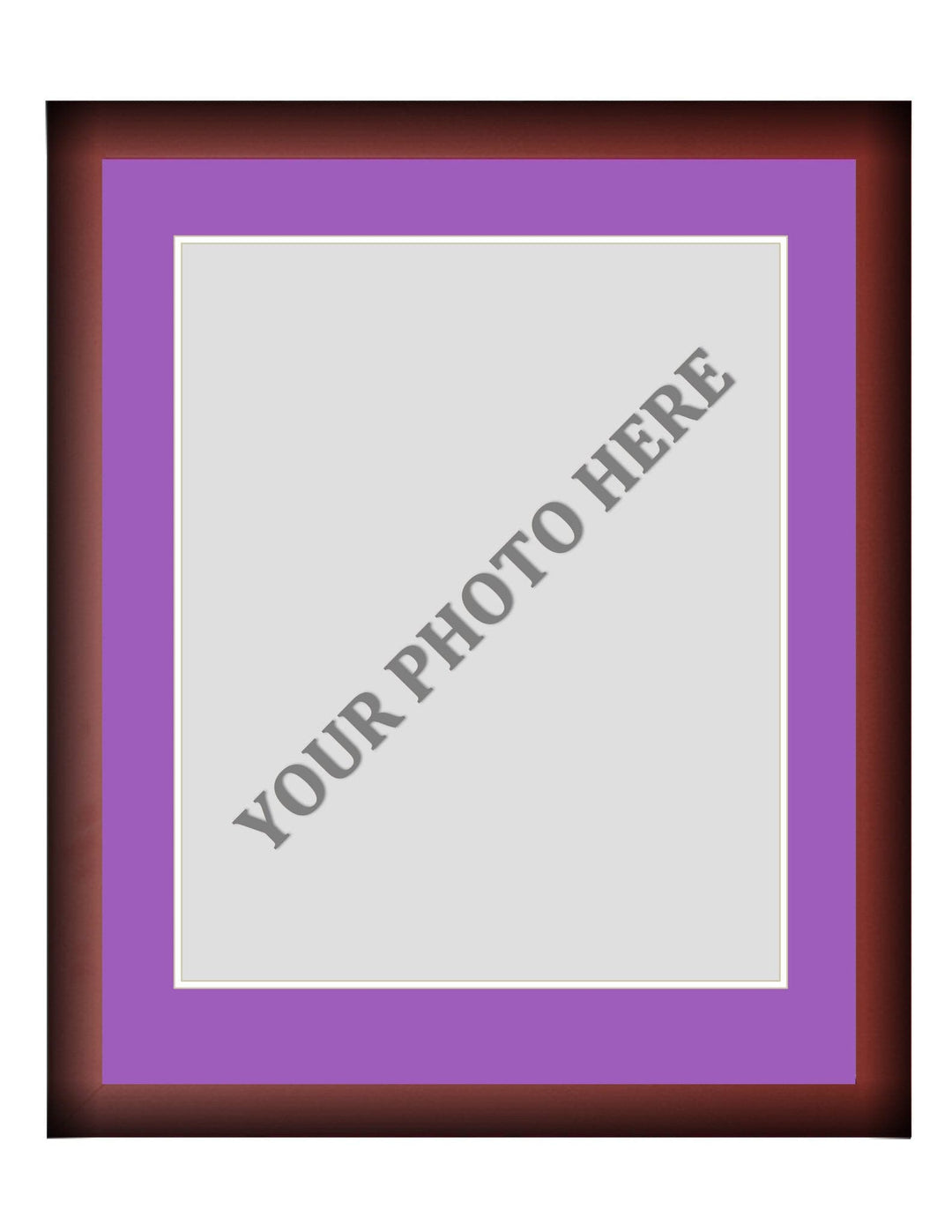 Dynasty Sports & Framing Custom Framing Frame Kit - Cherry Wood Frame | Purple Matting | White Trim