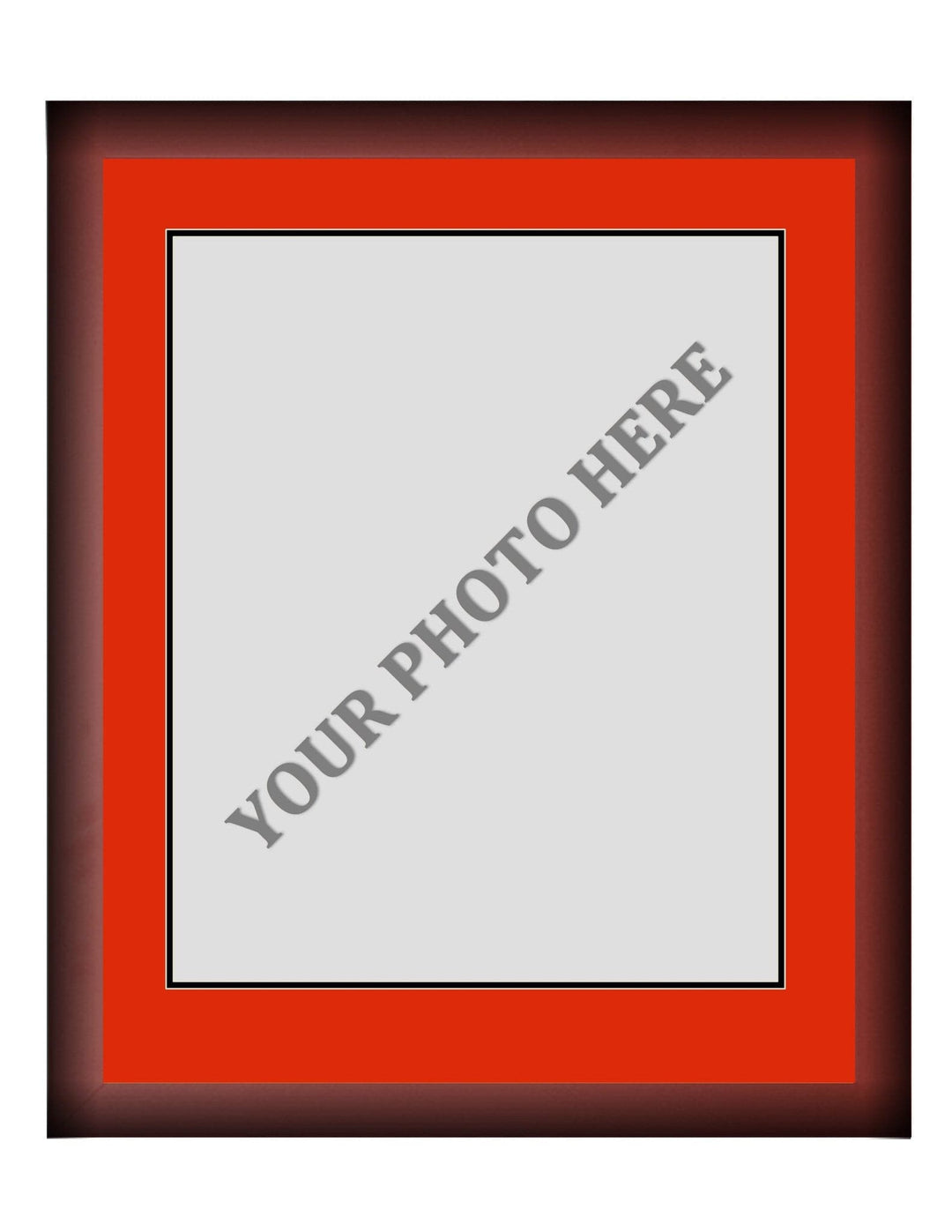 Dynasty Sports & Framing Custom Framing Frame Kit - Cherry Wood Frame | Red Matting | Black Trim