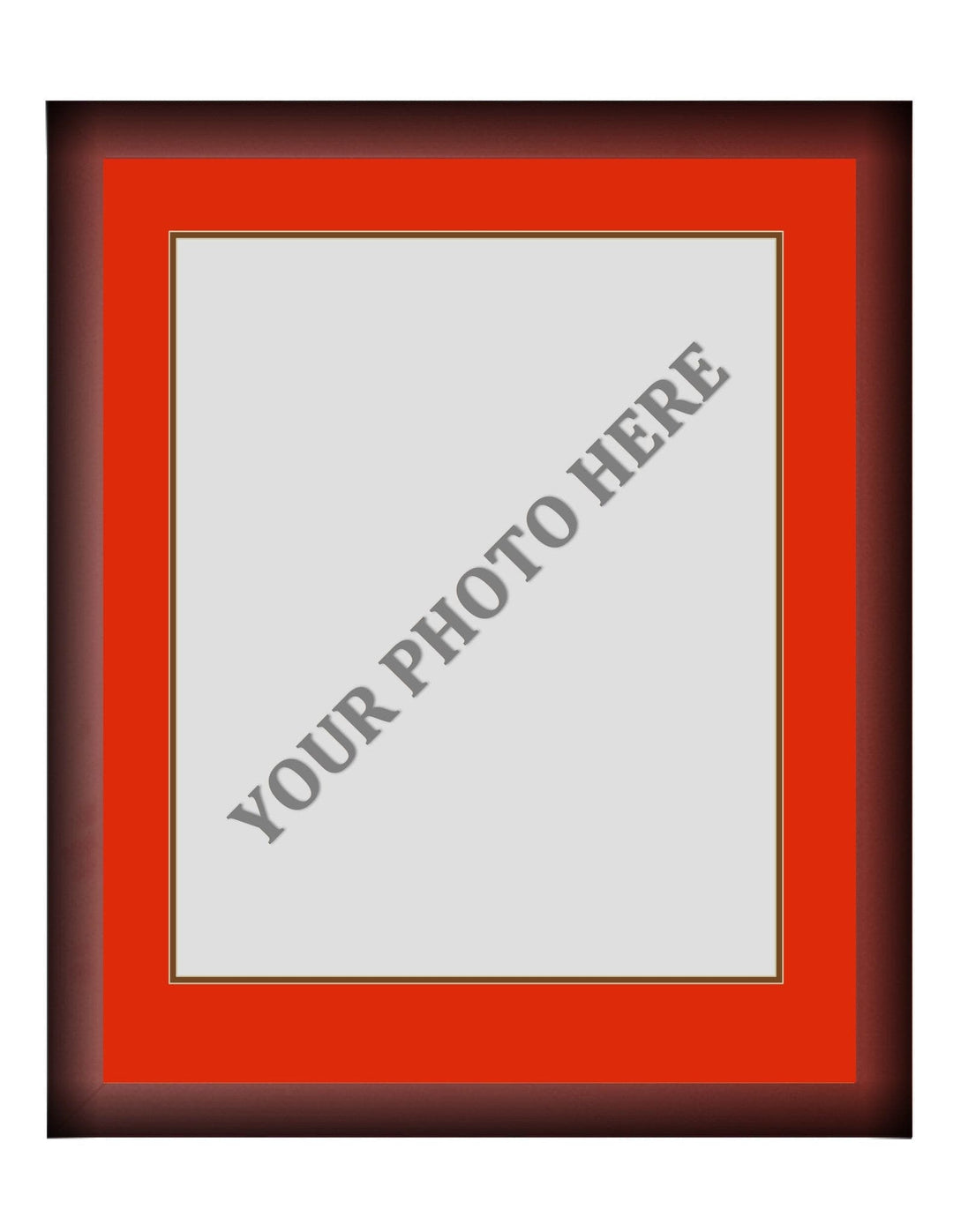 Dynasty Sports & Framing Custom Framing Frame Kit - Cherry Wood Frame | Red Matting | Brown Trim