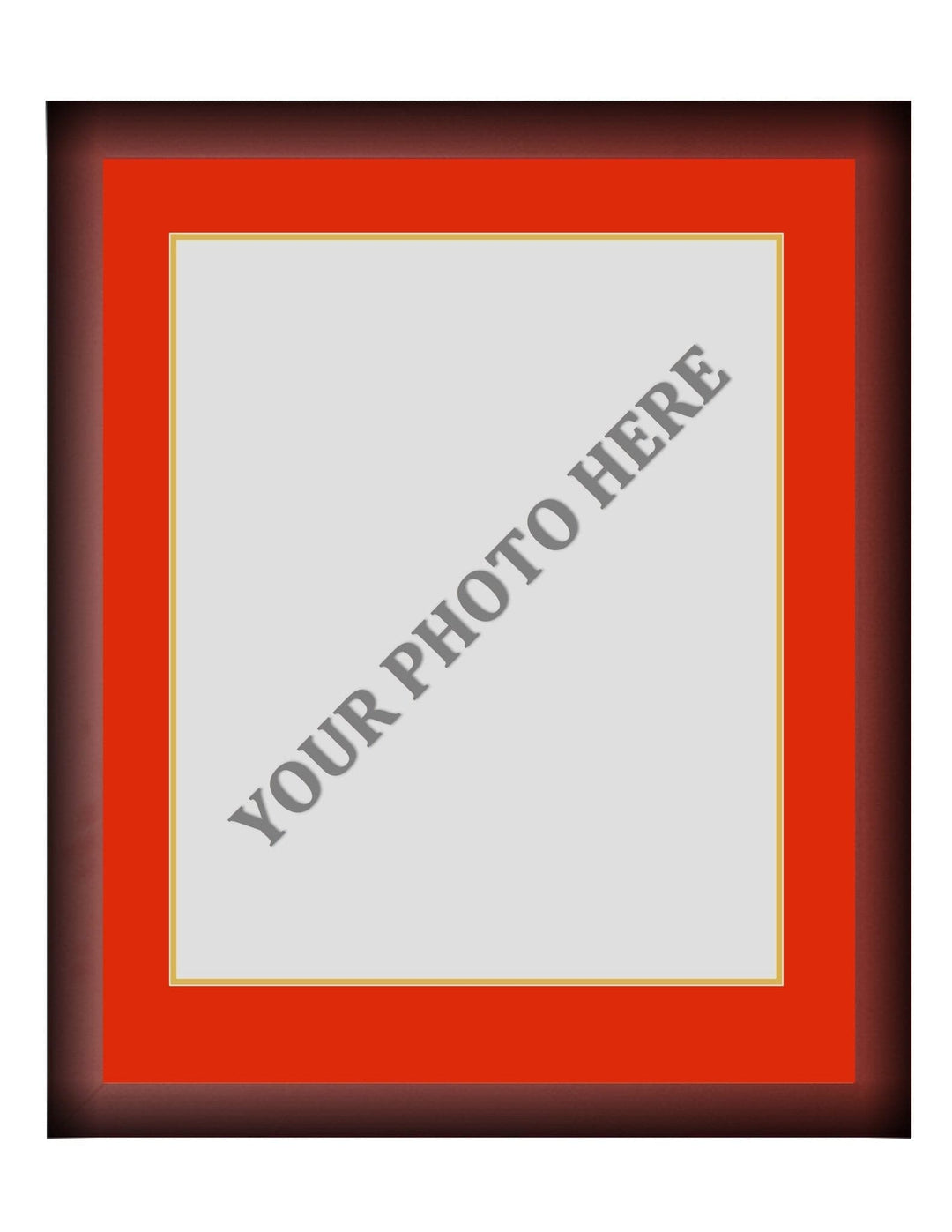Dynasty Sports & Framing Custom Framing Frame Kit - Cherry Wood Frame | Red Matting | Gold Trim
