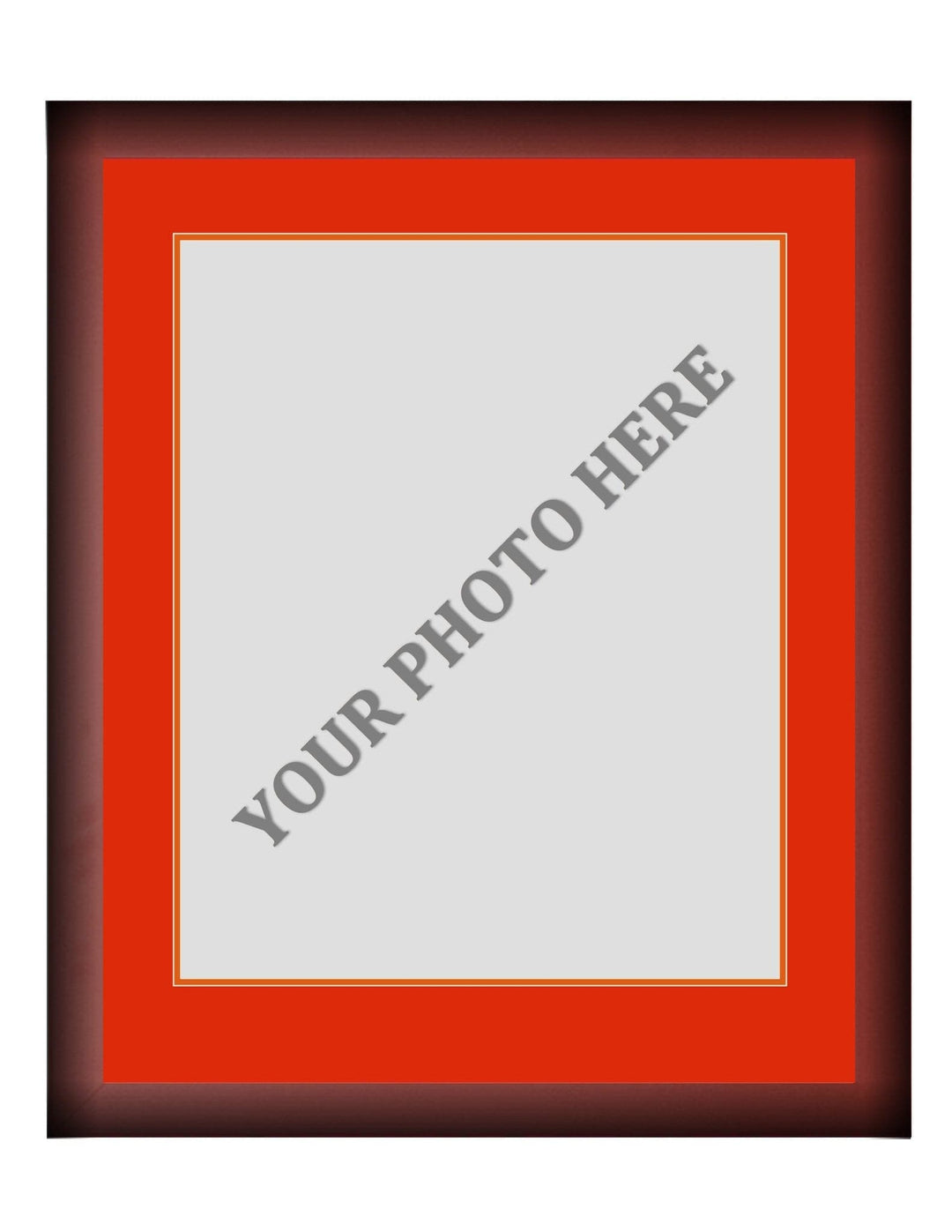 Dynasty Sports & Framing Custom Framing Frame Kit - Cherry Wood Frame | Red Matting | Orange Trim