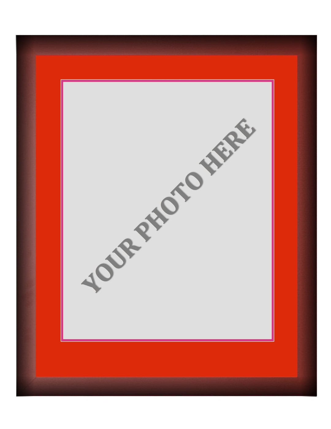 Dynasty Sports & Framing Custom Framing Frame Kit - Cherry Wood Frame | Red Matting | Pink Trim