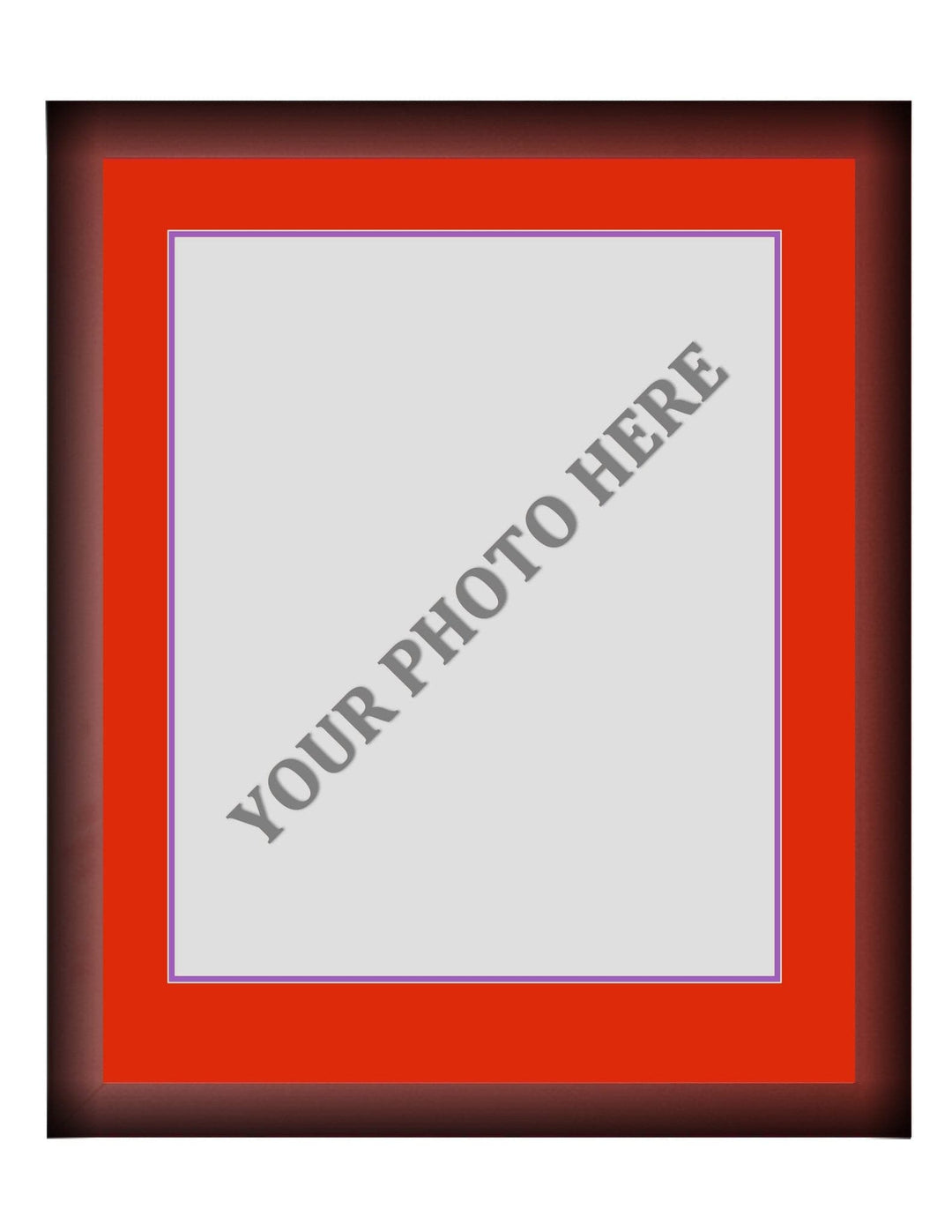 Dynasty Sports & Framing Custom Framing Frame Kit - Cherry Wood Frame | Red Matting | Purple Trim