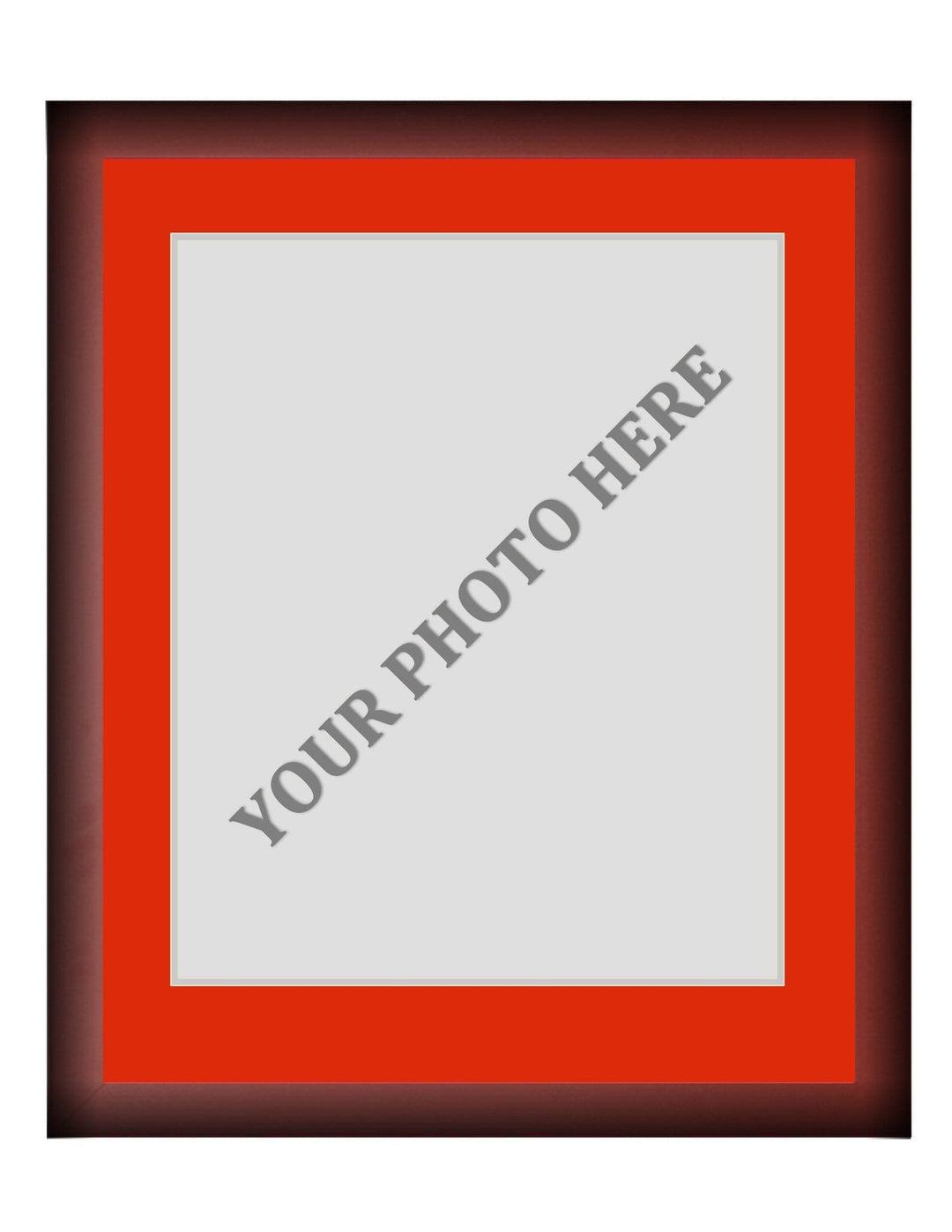 Dynasty Sports & Framing Custom Framing Frame Kit - Cherry Wood Frame | Red Matting | Silver Trim